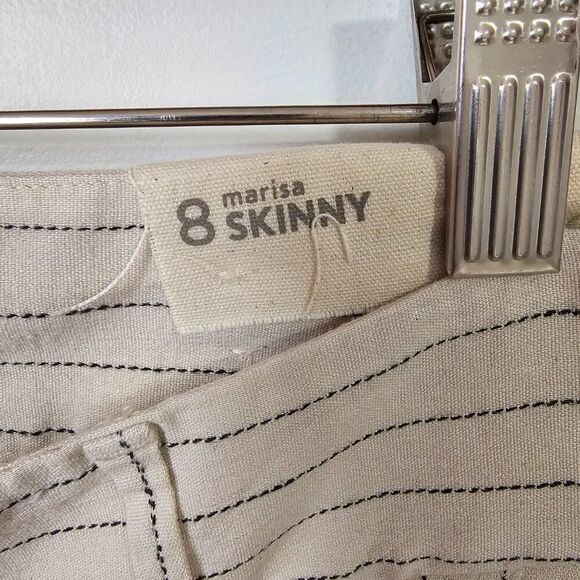 NWT LOFT MARISA LINEN BLEND STRIPED SOFT PANTS SIZE 8 WOMENS - Picture 9 of 15
